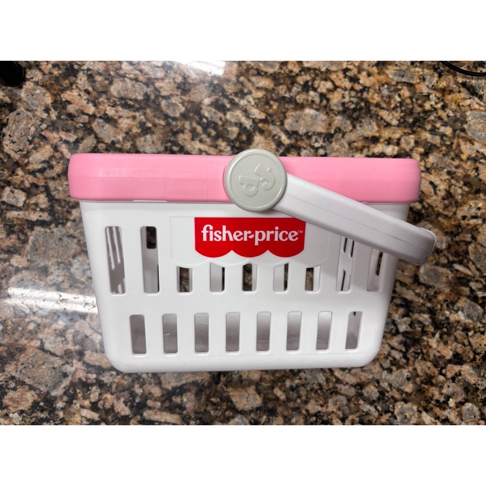 Fisher Price Fun with Food Grocery Basket White Pink 2018 Pre Owned